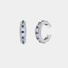Ear Cuff in Argento a cerchio con zirconi blu