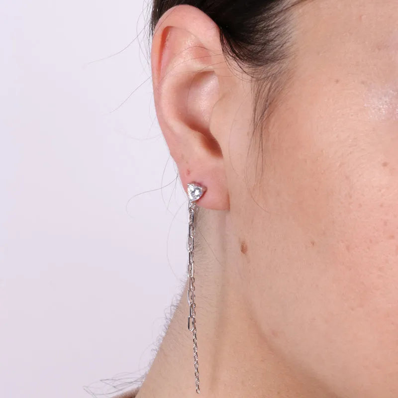 Double wire 925 silver earrings with lobe light point