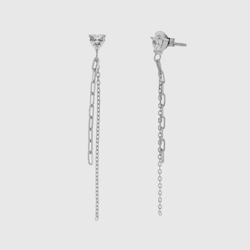 Double wire 925 silver earrings with lobe light point