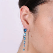 Orecchini in Argento 925 con zirconi colorati nelle sfumature blu