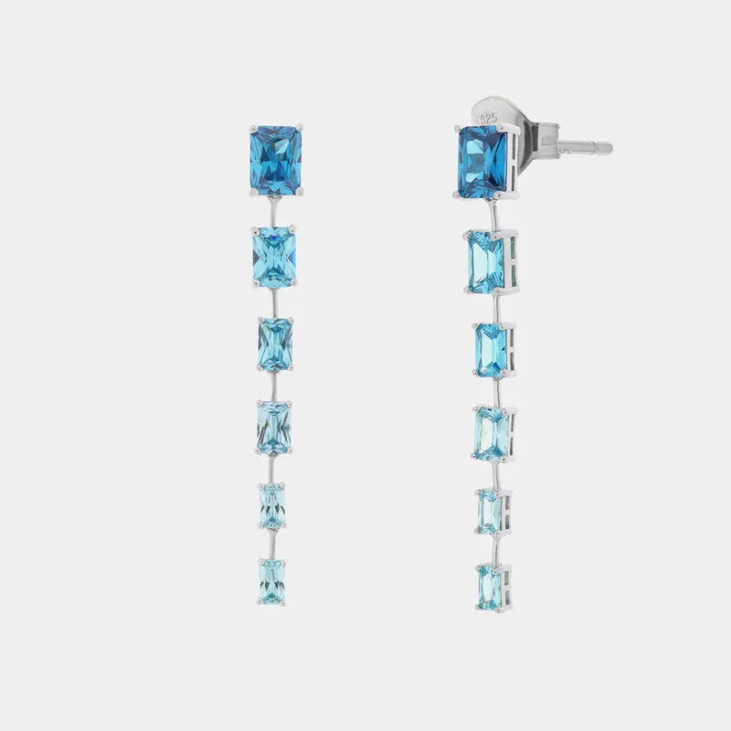 Orecchini in Argento 925 con zirconi colorati nelle sfumature blu