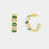 Orecchini in Argento 925 a cerchio con zirconi  trasparenti e verdi