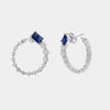 Orecchini in Argento 925 a cerchio con zirconi trasparenti e blu