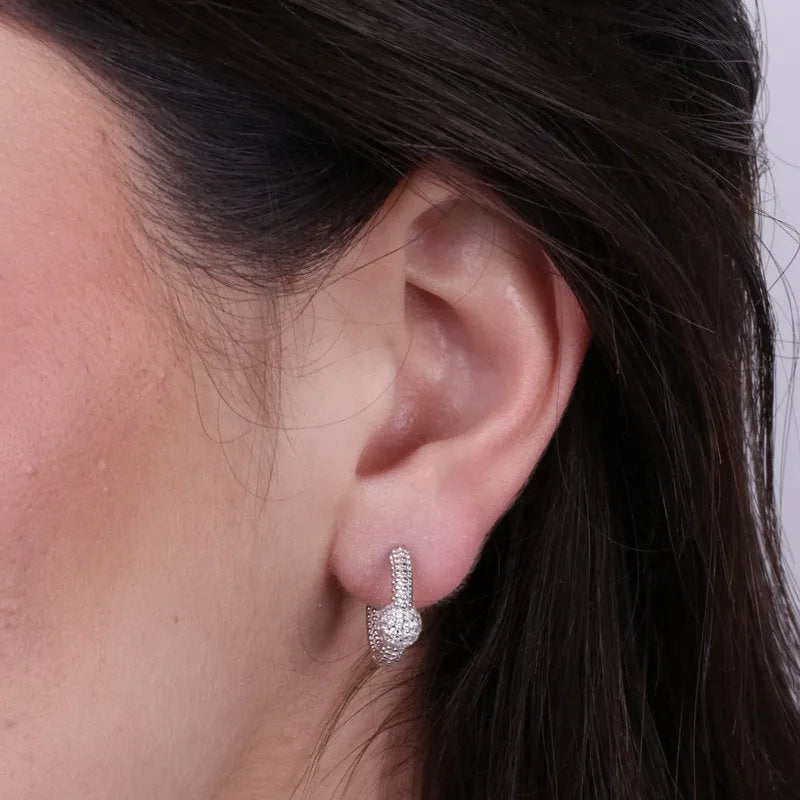 925 Silver circle earrings with zircons