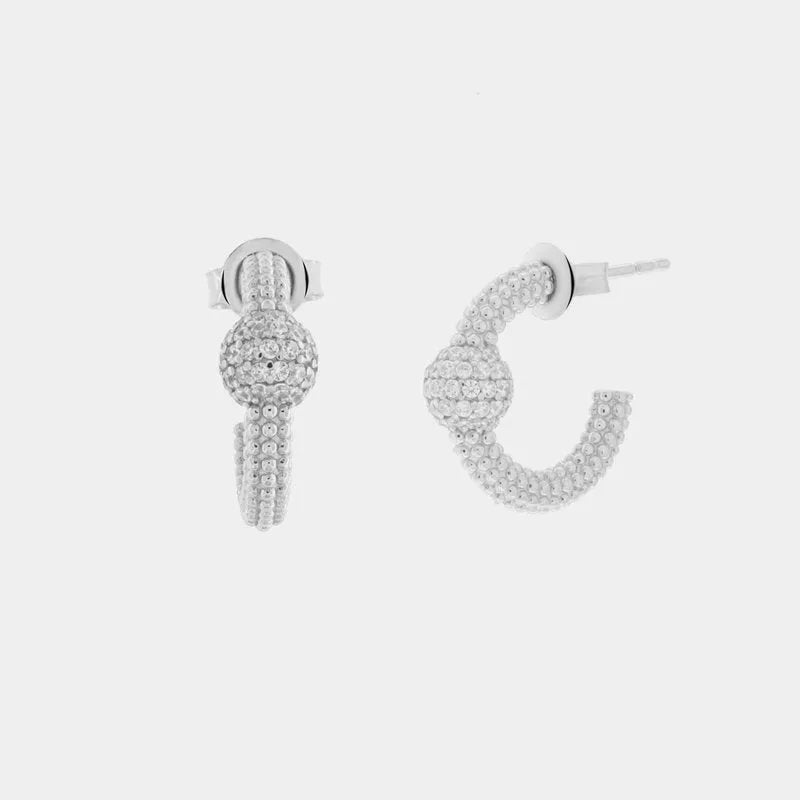 925 Silver circle earrings with zircons