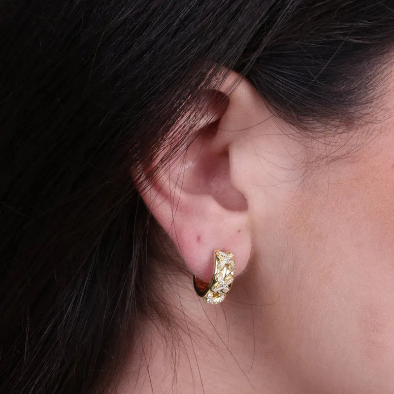 925 Silver circle earrings with zircons