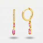 Orecchini in Argento 925 a cerchio con zirconi rosa - BYSIMON gioielli