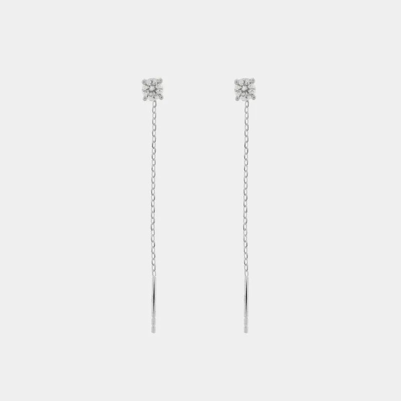 Orecchini in Argento 925 saliscendi con punto luce