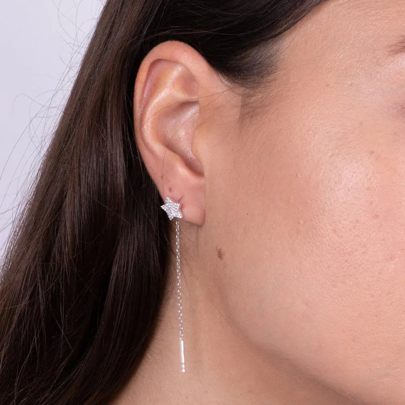 Orecchini in Argento 925 saliscendi con stella