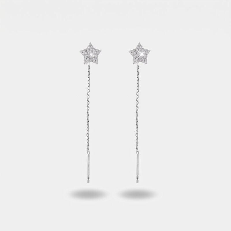 Orecchini in Argento 925 saliscendi con stella - BYSIMON gioielli