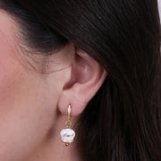 Orecchini in Argento 925 con campanella bianca Capri e zirconi