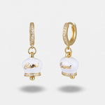 Orecchini in Argento 925 con campanella bianca Capri e zirconi