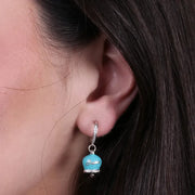 Orecchini in Argento 925 con campanella Capri azzurra e zirconi