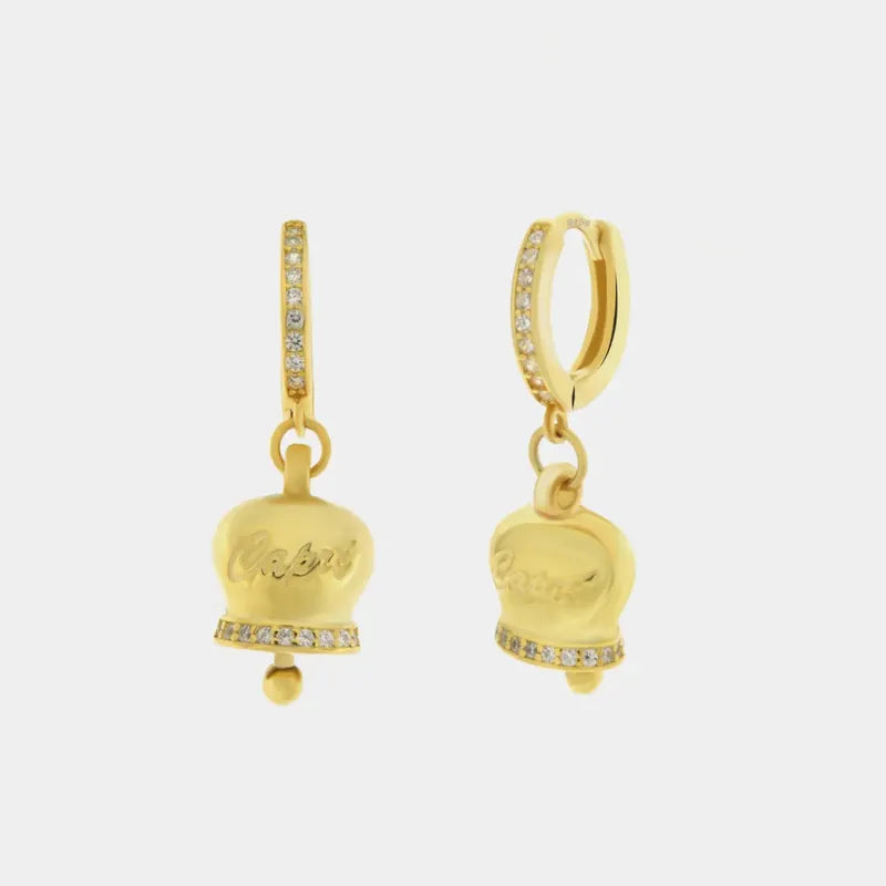 Orecchini in Argento 925 con campanella Capri e zirconi