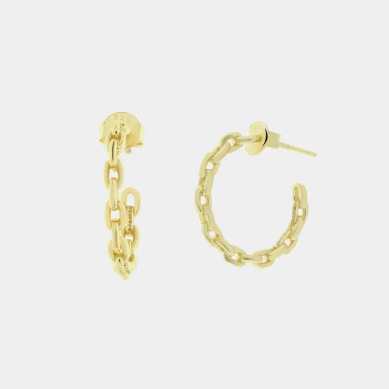 Orecchini in Argento 925 a cerchio con catene