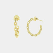 Orecchini in Argento 925 a cerchio con catene