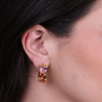 Orecchini in Argento 925 con zirconi champagne e rosa SIMEONE - gioiello BySimon