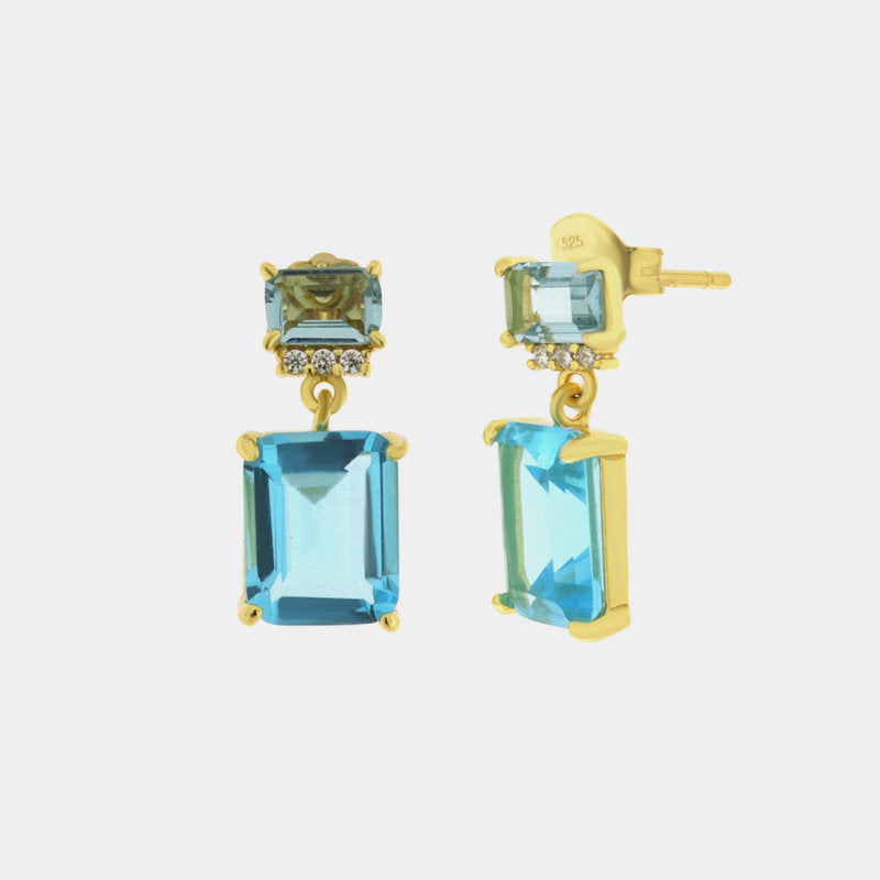 Orecchini in Argento 925 con zirconi azzurri SIMEONE - gioiello BySimon