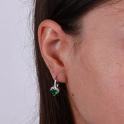 Orecchini in Argento 925 con cuore verde