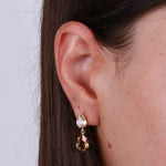 Orecchini in Argento 925 a goccia con cristalli champagne - BYSIMON gioielli