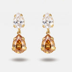 Orecchini in Argento 925 a goccia con cristalli champagne - BYSIMON gioielli