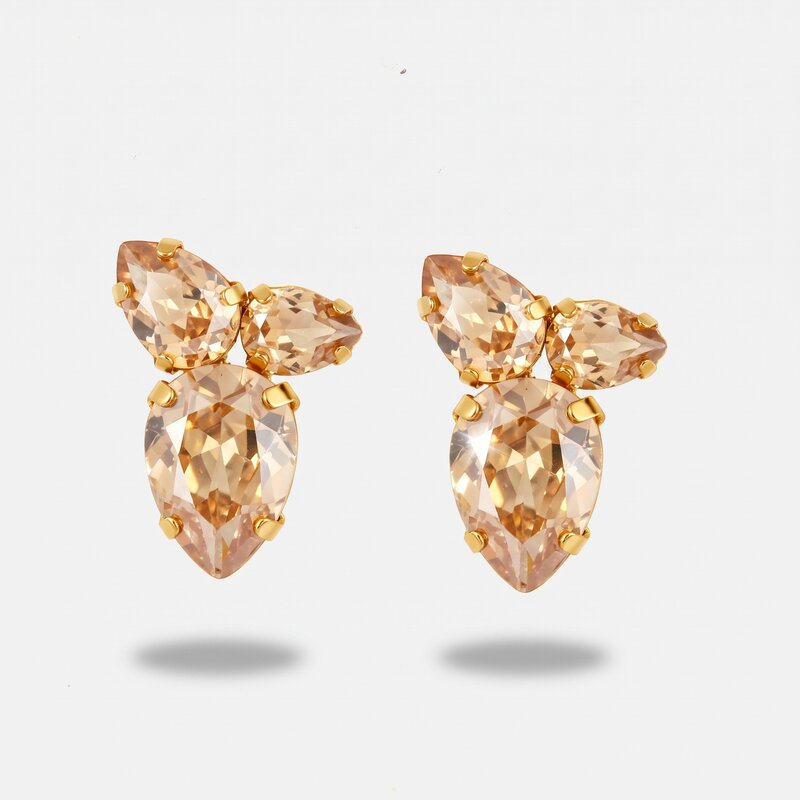 Orecchini in Argento 925 con cristalli champagne - BYSIMON gioielli