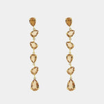 Orecchini in Argento 925 con cristalli champagne pendenti