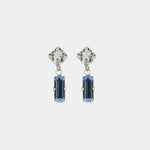 Orecchini in Argento 925 a baguette con cristalli blu