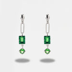 Orecchini in Argento 925 con cristalli verdi - BYSIMON gioielli