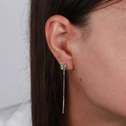 Orecchini in Argento 925 con punto luce verde