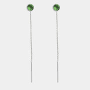 Orecchini in Argento 925 con punto luce verde