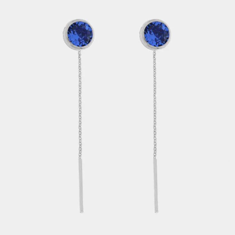 Orecchini in Argento 925 con cristallo blu
