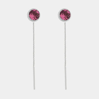 Orecchini in Argento 925 con cristallo fucsia
