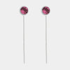 Orecchini in Argento 925 con cristallo fucsia