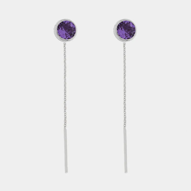 Orecchini in Argento 925 con cristallo viola