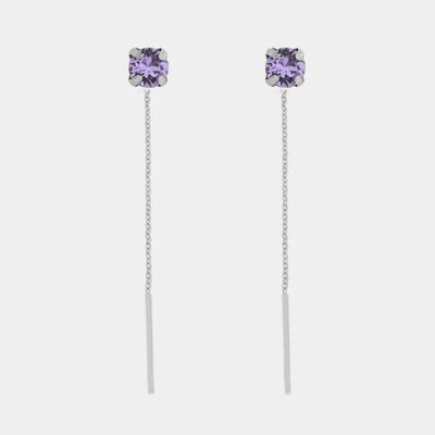 Orecchini in Argento 925 con punto luce viola