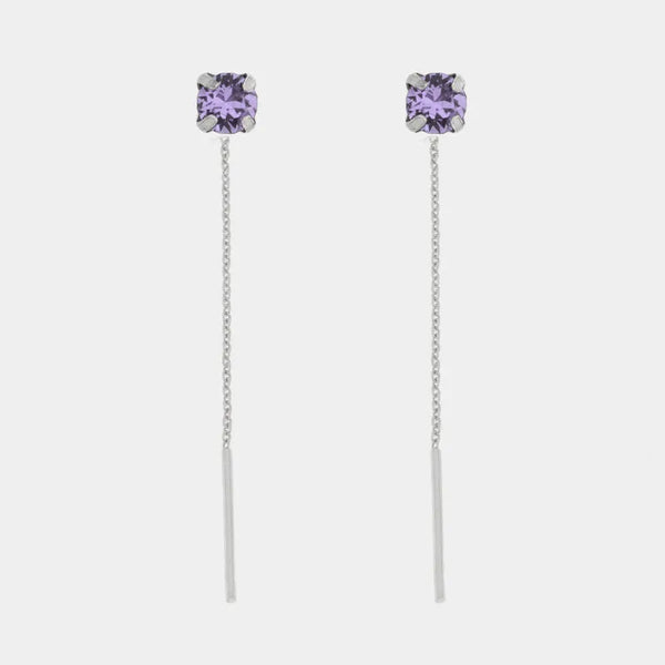 Orecchini in Argento 925 con punto luce viola