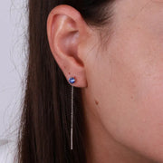 Orecchini in Argento 925 con punto luce blu