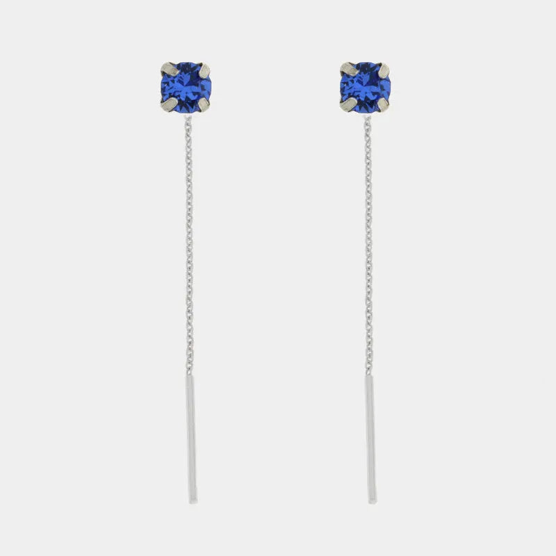 Orecchini in Argento 925 con punto luce blu