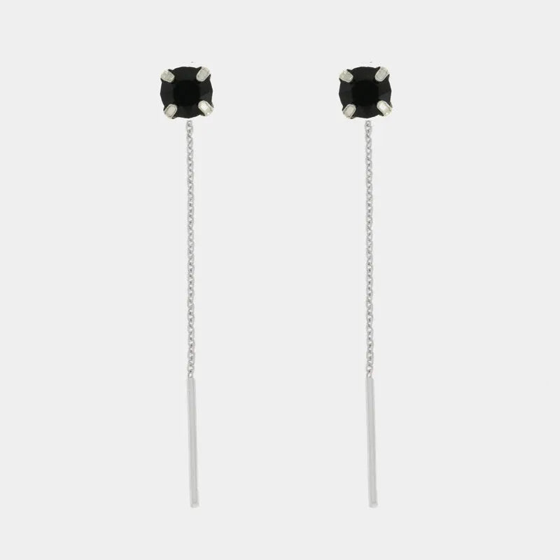 Orecchini in Argento 925 con punto luce nero