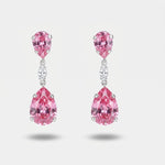 Orecchini in Argento 925 a goccia con cristalli rosa - BYSIMON gioielli