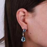 Orecchini in Argento 925 con cristalli azzurri a goccia