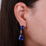 Orecchini in Argento 925 a goccia con cristalli blu - BYSIMON gioielli