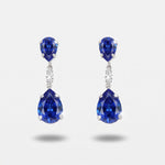 Orecchini in Argento 925 a goccia con cristalli blu - BYSIMON gioielli