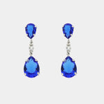 Orecchini in Argento 925 a goccia con cristalli blu - BYSIMON gioielli