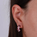 Orecchini in Argento 925 con cristalli rosa - BYSIMON gioielli