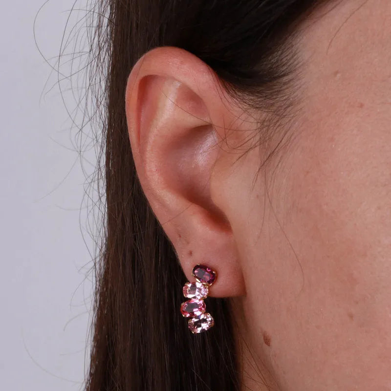 Orecchini in Argento 925 con cristalli rosa - BYSIMON gioielli