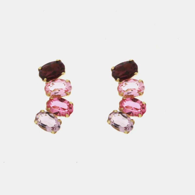 Orecchini in Argento 925 con cristalli rosa - BYSIMON gioielli