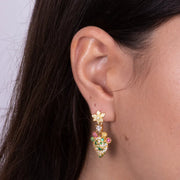 Orecchini in Argento 925 con cactus e zirconi colorati