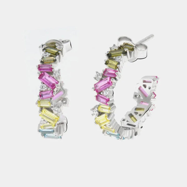 Orecchini in Argento 925  con zirconi multicolor